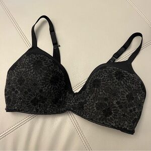 Aerie Black Gray Printed Bra